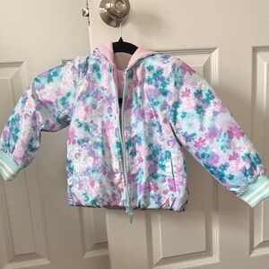 OshKosh B'gosh Pastel Floral Hooded Jacket - Pink, Purple, Teal